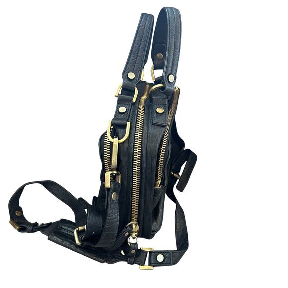 Kenneth Cole New York Black Pebbled Leather Crossbody Shoulder Bag - Picture 5 of 9